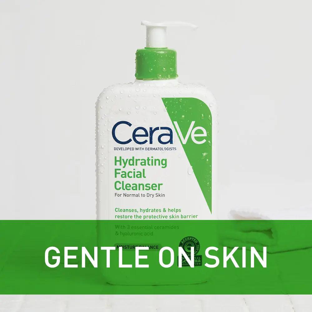 CeraVe Hydrating Facial Cleanser | Moisturizing Face Wash For Dry Skin | Hyaluronic Acid + Ceramides + Glycerin | Hydrating Cleanser For Normal To Dry Skin | National Eczema Assosiation Certified - Evallys.com # #