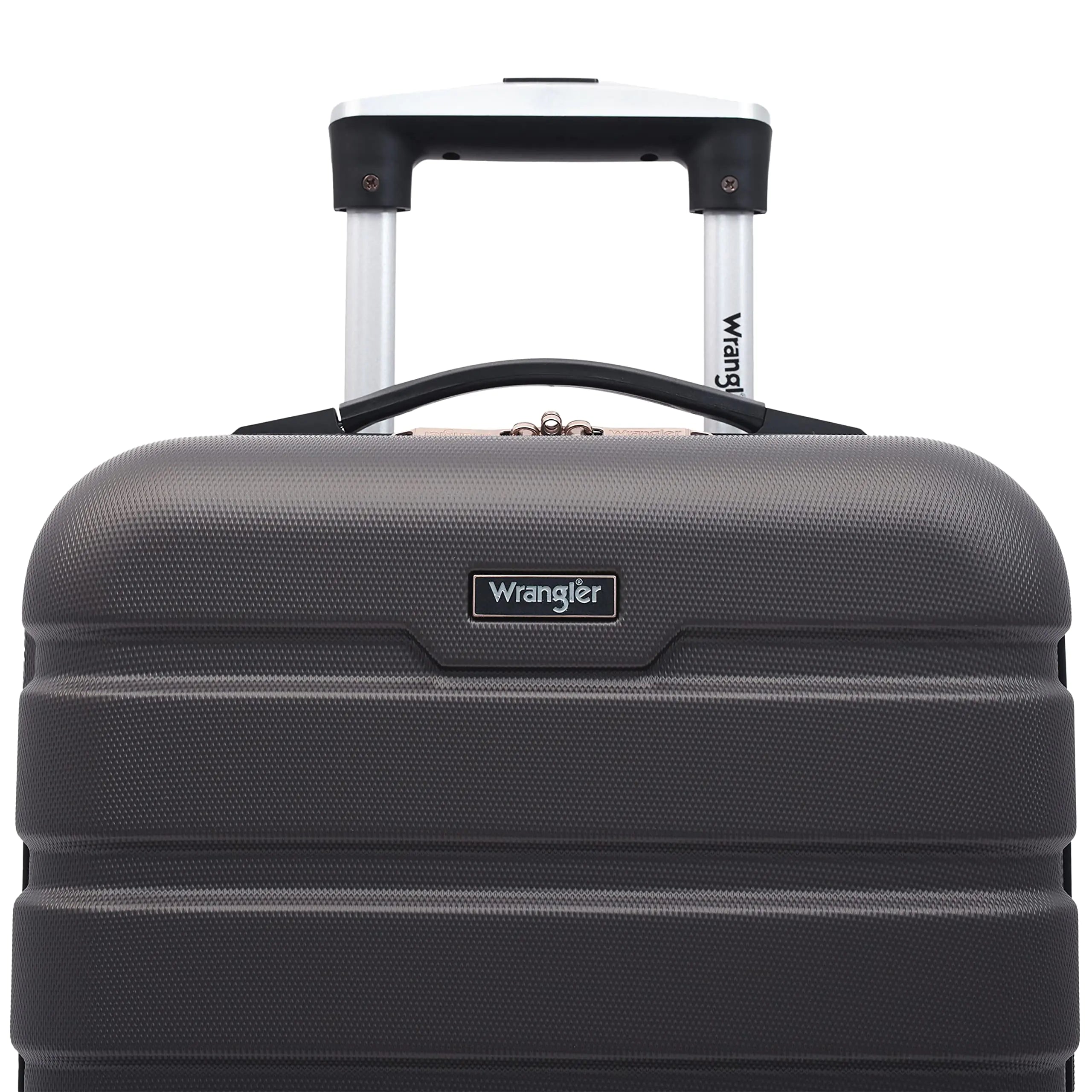 Wrangler Hard side Spinner Luggage, Charcoal, Carry-On 22" Inch Carry-On 22-Inch - Evallys.com # #