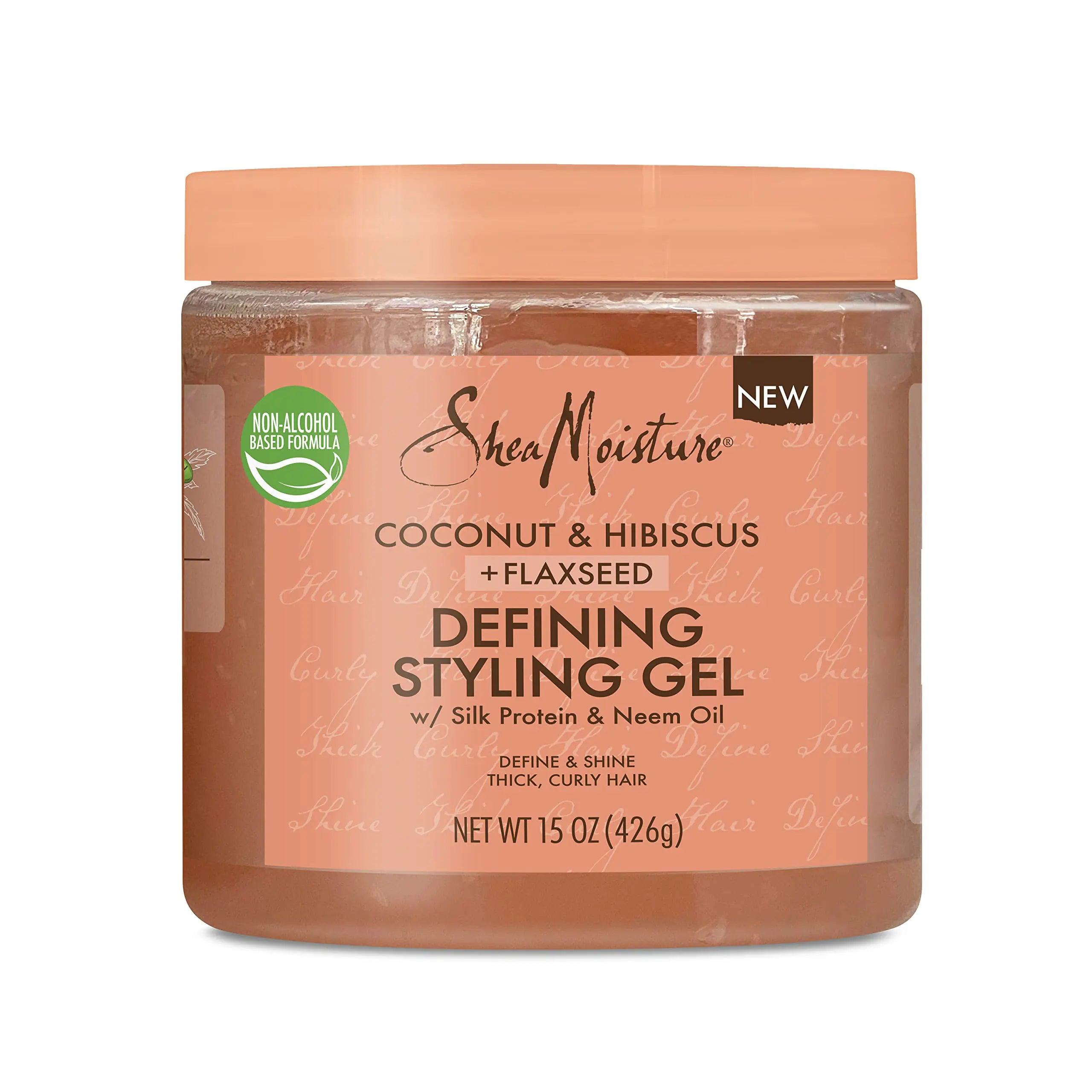 SheaMoisture Defining Styling Gel For Thick, Curly Hair Coconut & Hibiscus Paraben-Free Frizz Control Styling Gel 15 OZ, 12 count 15 Fl Oz (Pack of 12) - Evallys.com # #