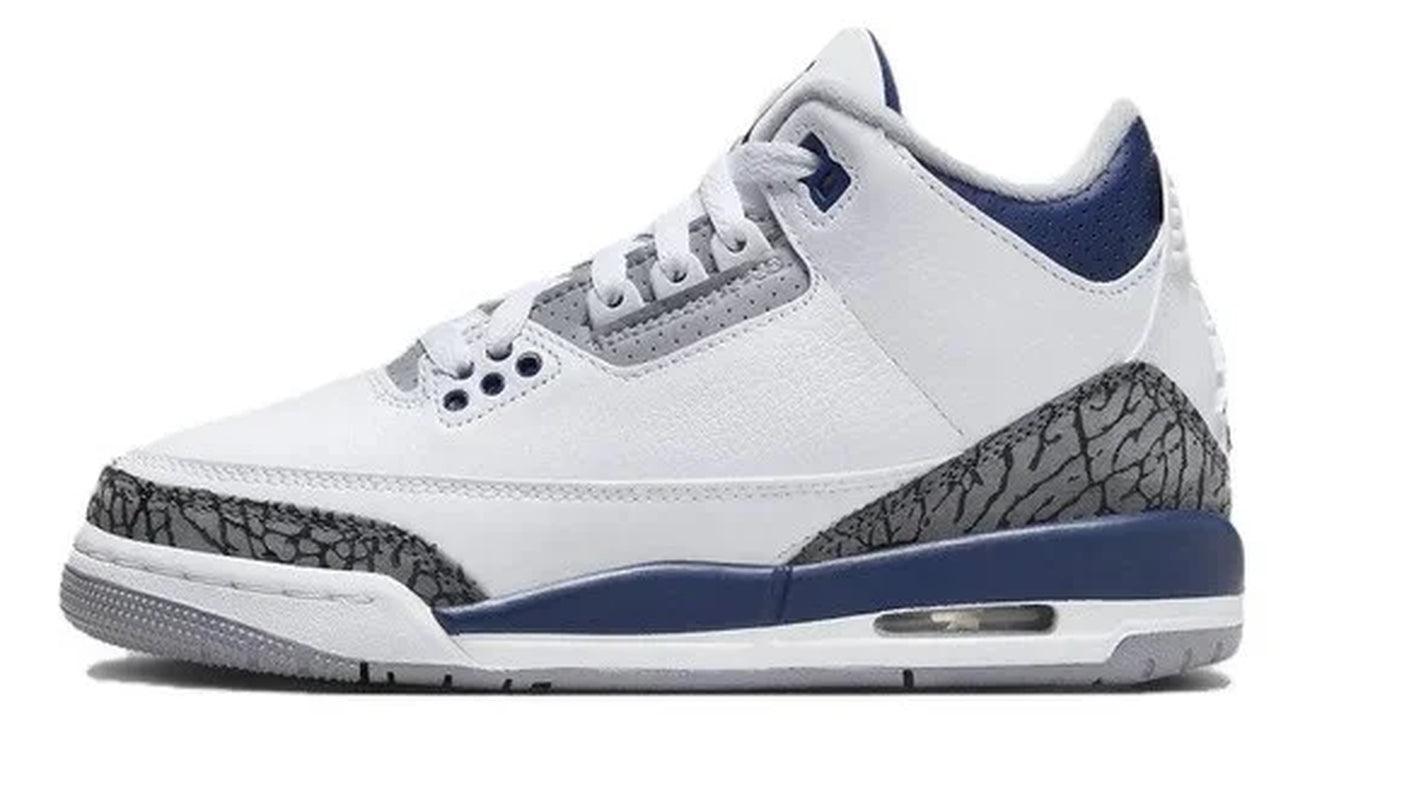 Big Kid'S Jordan 3 Retro White/Midnight Navy (DM0967 140) - 4 - Evallys.com # #