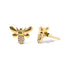 10K Yellow Gold Diamond Accented Bumble Bee Stud Earring (H-I Color, I1-I2 Clarity) - Evallys.com # #