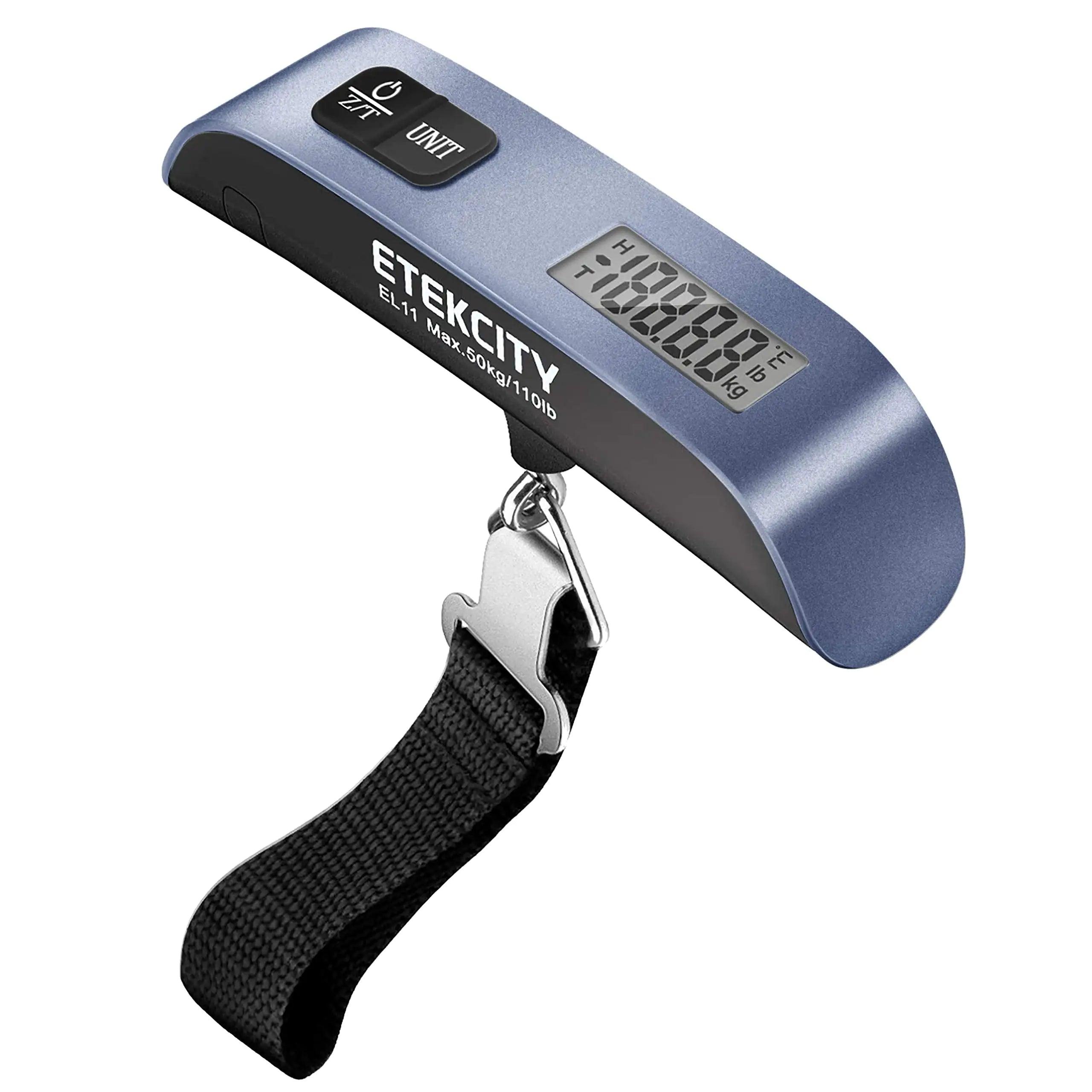 Etekcity Luggage Scale, Suitcase Weight Scale with Hook for Travel Essentials, Digital Portable Hand Hanging Weigher for Bag Tags, 110 Pounds, Heavy Duty, Battery Included Bright Blue - Evallys.com