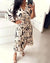 Summer New Printed V-neck High Waist Lace-up Dress - Evallys.com # #
