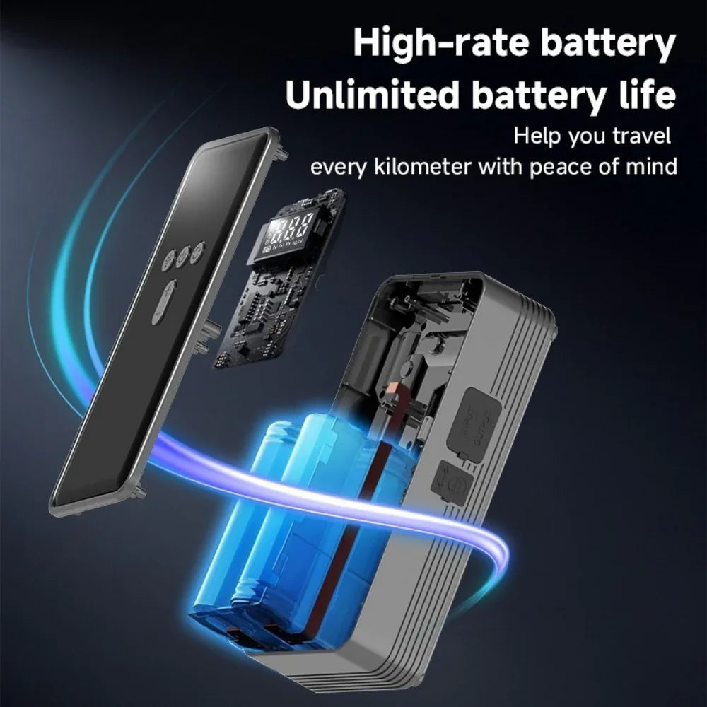 Car Battery Starter With Air Compressor 12V 2000A Car Battery Starter Digital Tire Inflator - Evallys.com