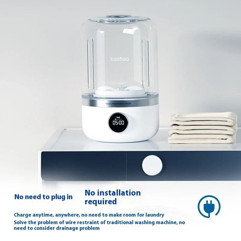 Mini Rechargeable Washing Machine Underwear Travel Portable - Evallys.com