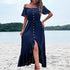 Irregular ruffled female dress with one-line collar tether - Evallys.com # #