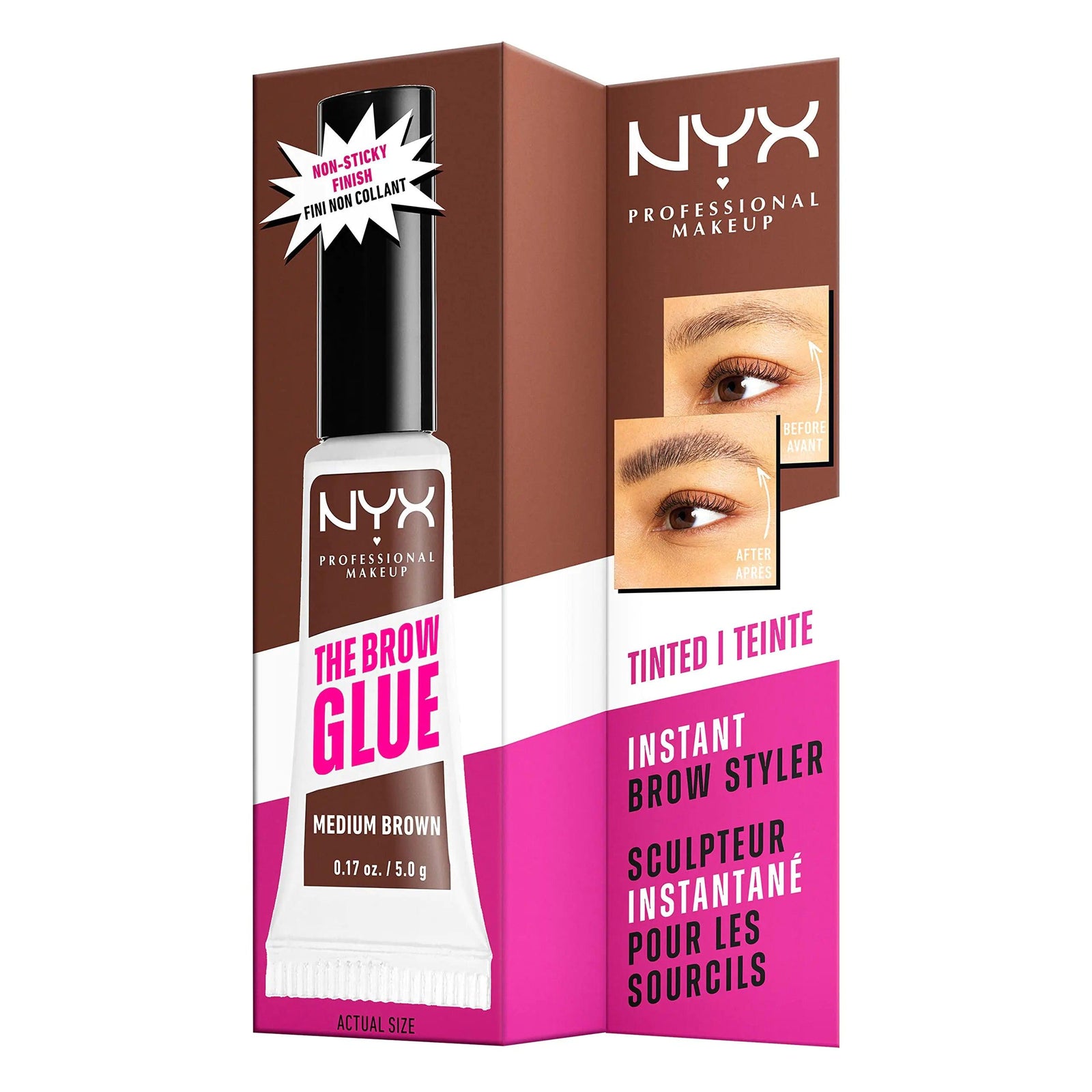 NYX PROFESSIONAL MAKEUP The Brow Glue, Extreme Hold Eyebrow Gel - Clear 01 Clear 1 Count (Pack of 1) - Evallys.com # #