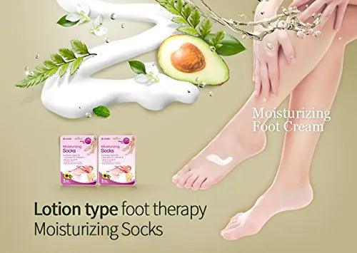 Epielle Moisturizing Foot Masks (Socks 6pk) for foot heel to toe and callus | Foot Cream & Lotion - Sunflower Seed Oil + Avocado Oil + Vitamin E,Mothers Day GIfts Moisturizing Socks - Evallys.com # #