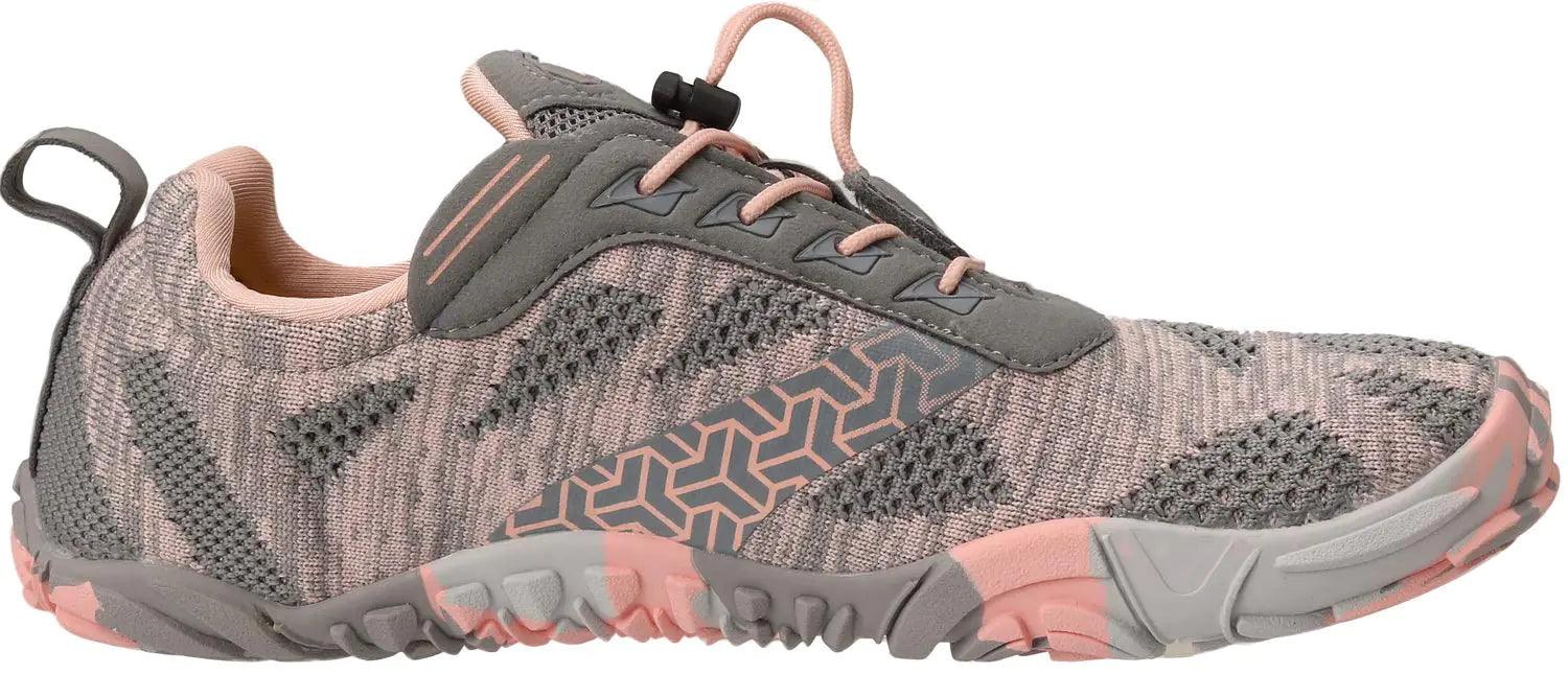 Joomra Women's Minimalist Trail Running Barefoot Shoes | Wide Toe Box | Zero Drop 9-9.5 W20 | Pink Grey - Evallys.com # #