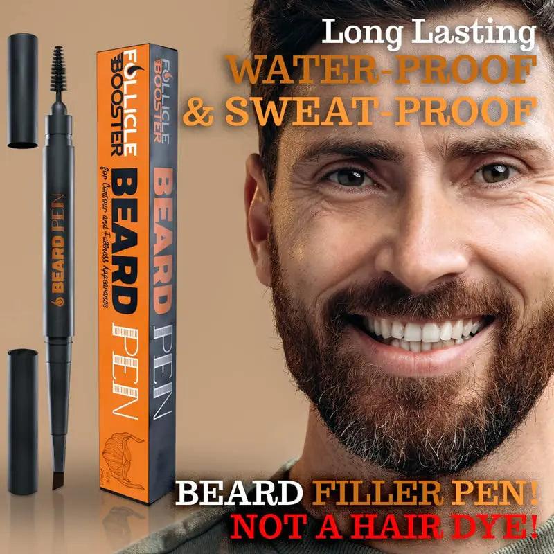 Beard Pen Filler for Men - Barber Styling Grooming Pencil - Waterproof Proof, Sweat Proof, Long Lasting Solution with Natural Finish - Cover Beard and Scalp Patches in Seconds - Dark Brown 2 Pack 1 Count (Pack of 2) - Evallys.com # #