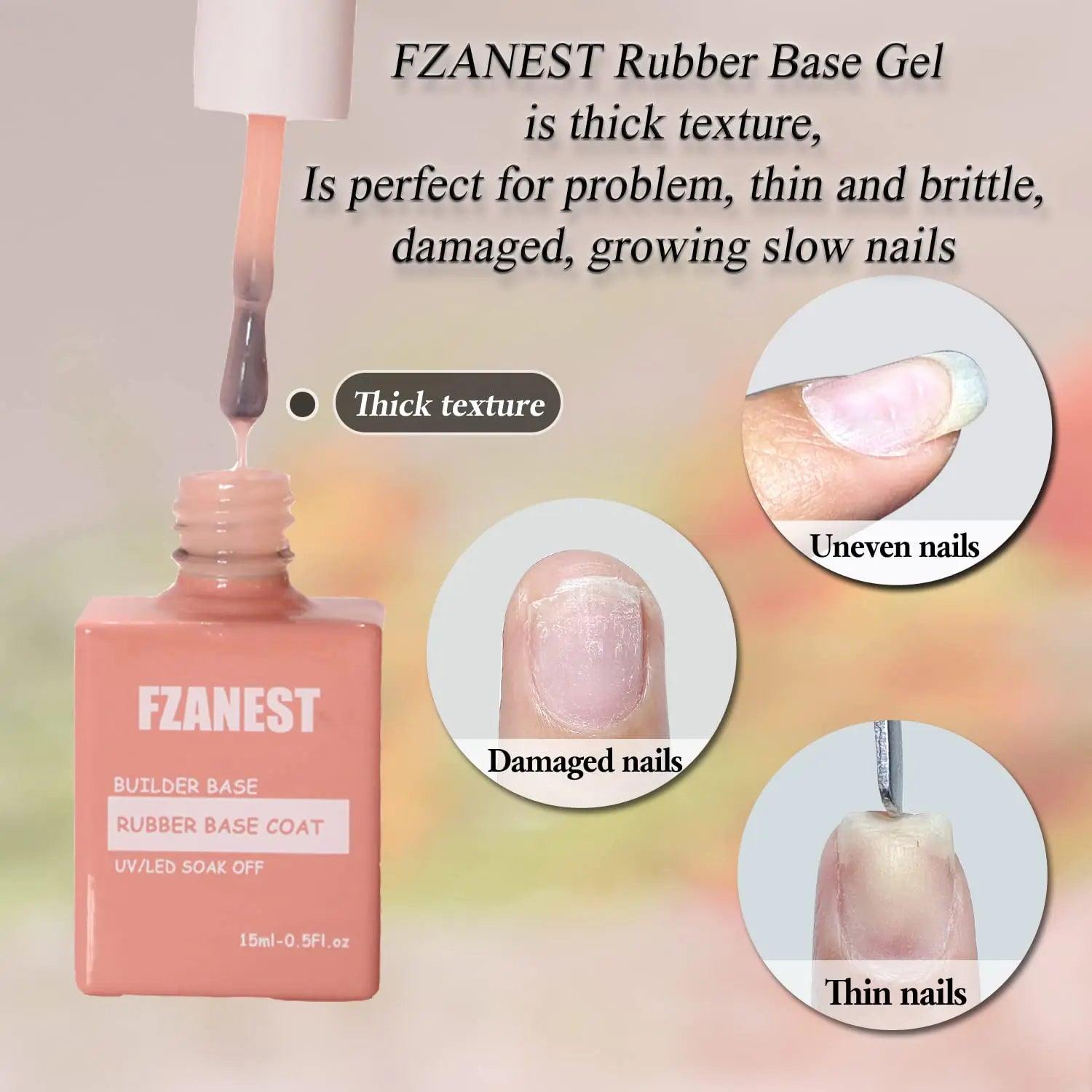 FZANEST Natural Nude Builder Gel For Nails,15ml Builder Base Jelly Color Gel Nail Polish In A Bottle,Rubber Base Coat Gel Polish,Brush On Builder Extension Gel Soak Off French Manicure Cover Nude - Evallys.com # #