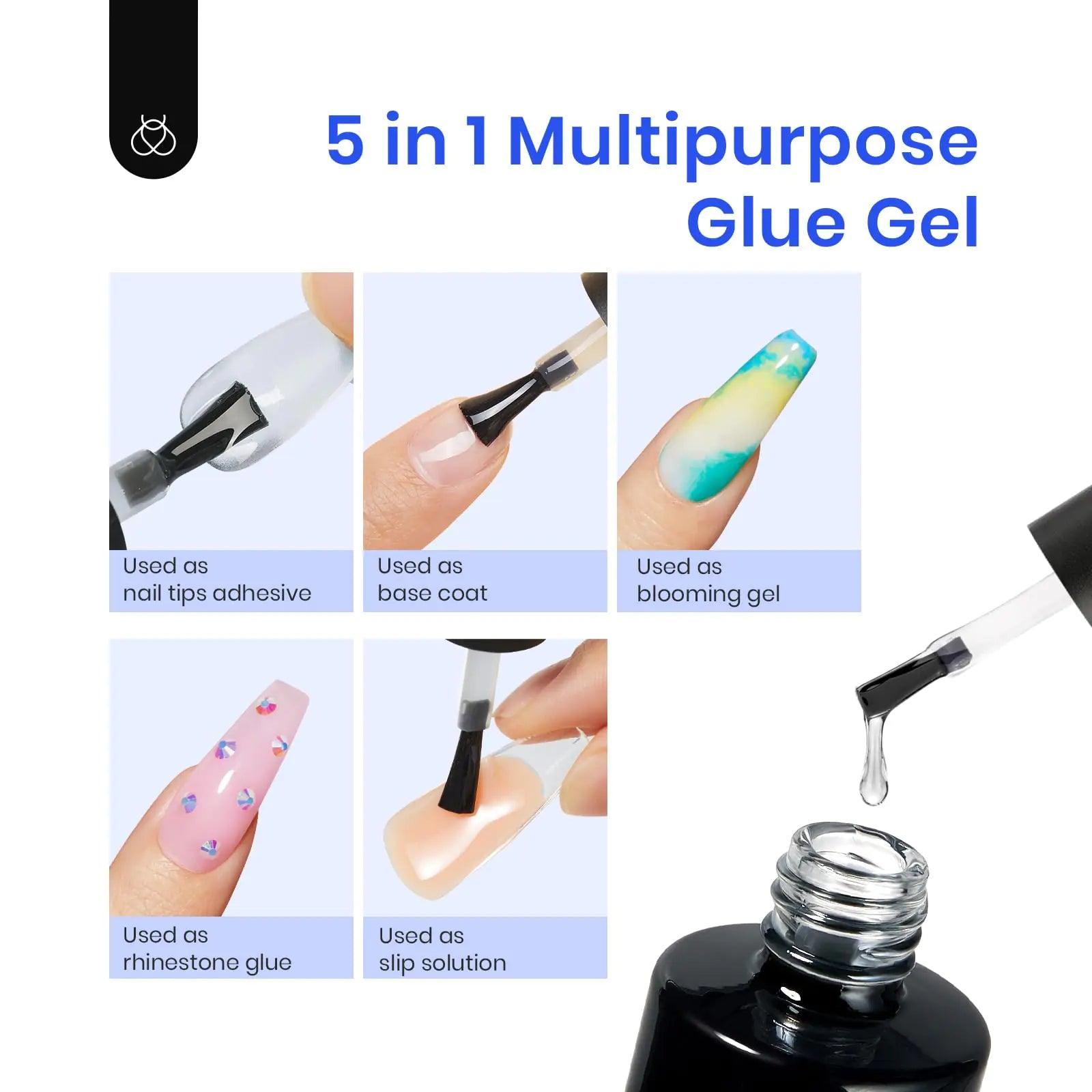 Beetles Gel Nail Kit Easy Nail Extension Set,500Pcs Pre Shaped Clear Extra Short Almond Gel Nail Tips with 5 in 1 Mutipurpose Nail Glue,Base Uv Led Nail Lamp for Nail Art Women Gift 1-2-Extra Short Almond 500PCS(clear kit) - Evallys.com # #