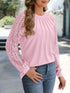 AUTOMET Womens Long Sleeve Shirts Lace Tops Business Casual Fall Fashion Outfits Clothes 2024 Knitted Y2k Blouses Small Pink - Evallys.com # #