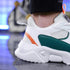 Breathable Sneakers] Chunky Breathable Mesh Sneakers | Men's White & Teal Casual Sneakers with EVA Sole,Design for All Season