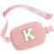 YOOLIFE Initial Belt Bag - Fanny Pack Crossbody Bag for Women Pink Fleece Cross Body Bag for Women Everywhere Belt Bag Monogrammed Crossbody Bag K - Evallys.com # #