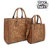 Bagparty Exclusive 2-Piece Vegan Leather Tote Bag Set - Hibiscus Flower - Evallys.com # #