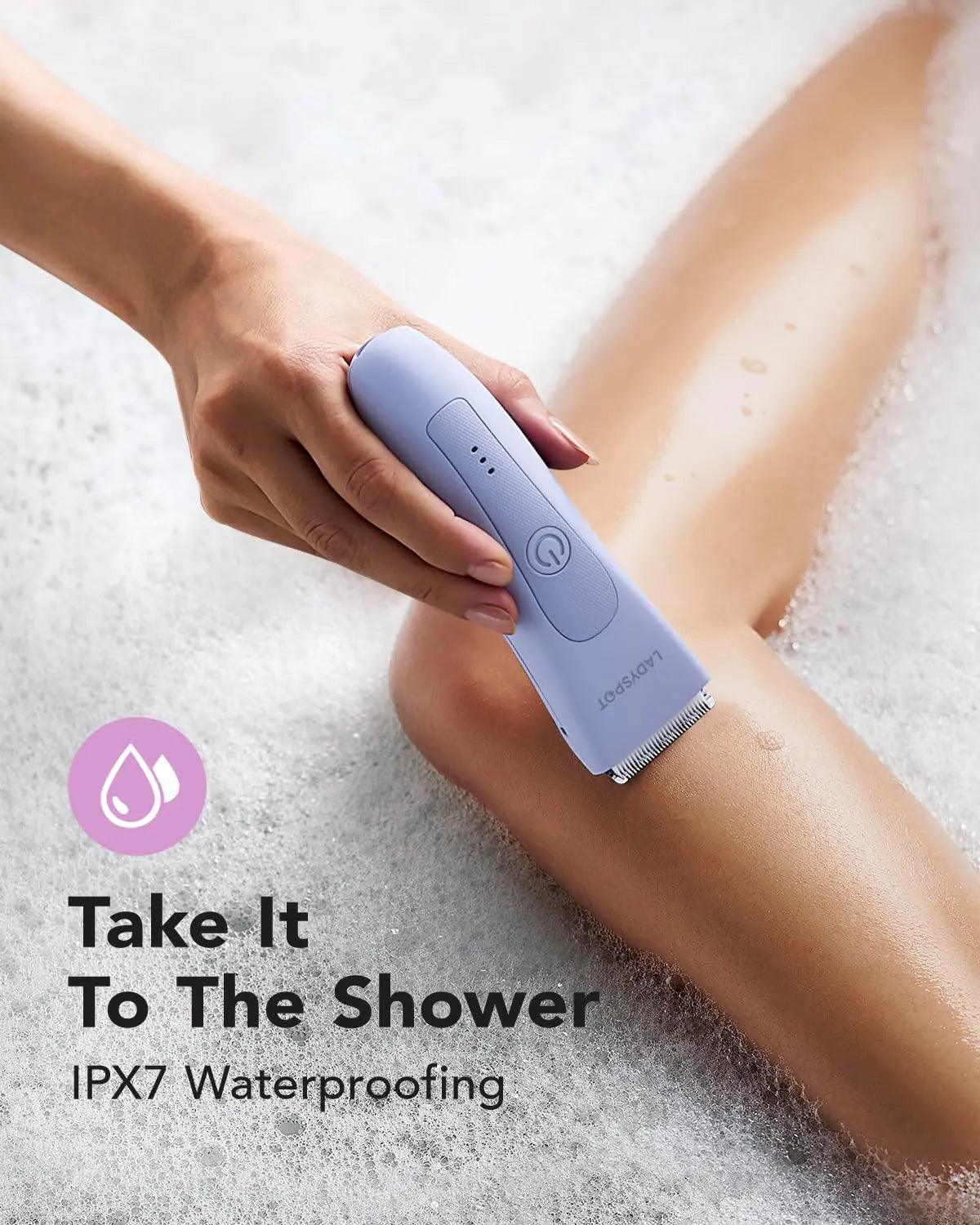 Bikini Trimmer for Women, Pubic Hair Trimmer Women -Electric Body Hair Trimmer Shaver Razor for Women's Body Groomer,LADYSPOT™ Replaceable Hypoallergenic Ceramic Blade,Wet/Dry(Purple Women Version) Purple - Evallys.com # #