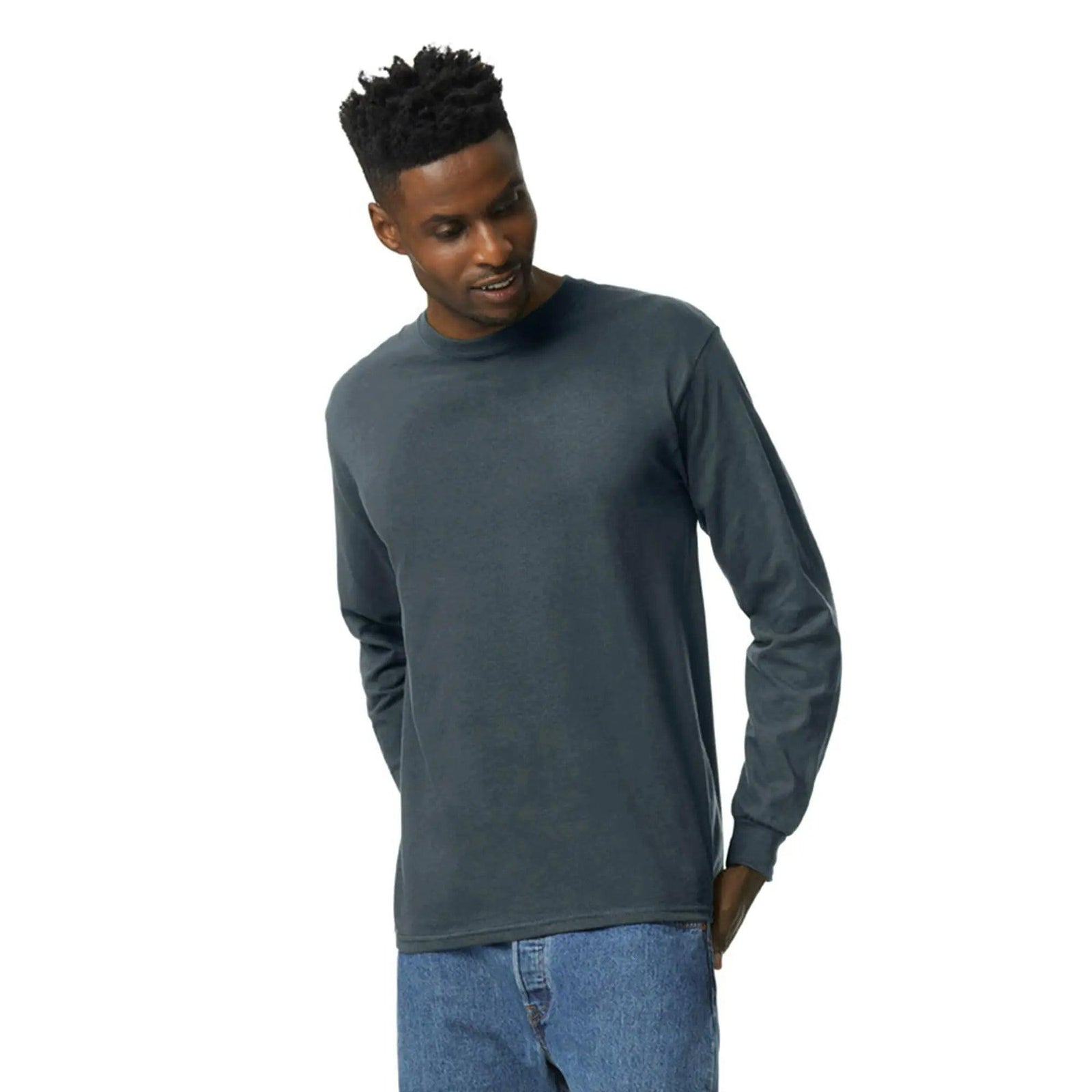 Gildan Unisex-Adult Ultra Cotton Long Sleeve T-Shirt, Style G2400, Multipack Small Dark Heather (72-pack) 72 - Evallys.com # #