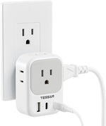 USB Charger Block, TESSAN USB Plug Adapter with Electrical 4 Box Splitter 3 USB Wall Charger Ports, Multi Plug Outlet Extender Charging for Cruise, Travel, Office, Dorm Essentials - Evallys.com # #