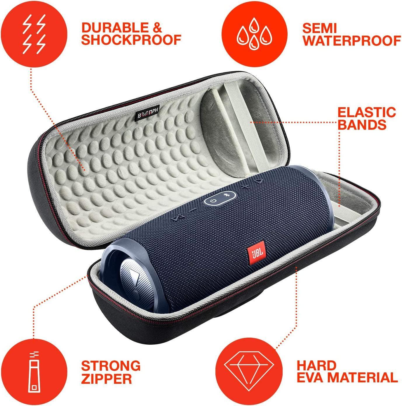 Boomph JBL Charge 4 Portable Waterproof Wireless Bluetooth Speaker Bundle Portable Hard Carrying Protective Case - Blue - Evallys.com # #