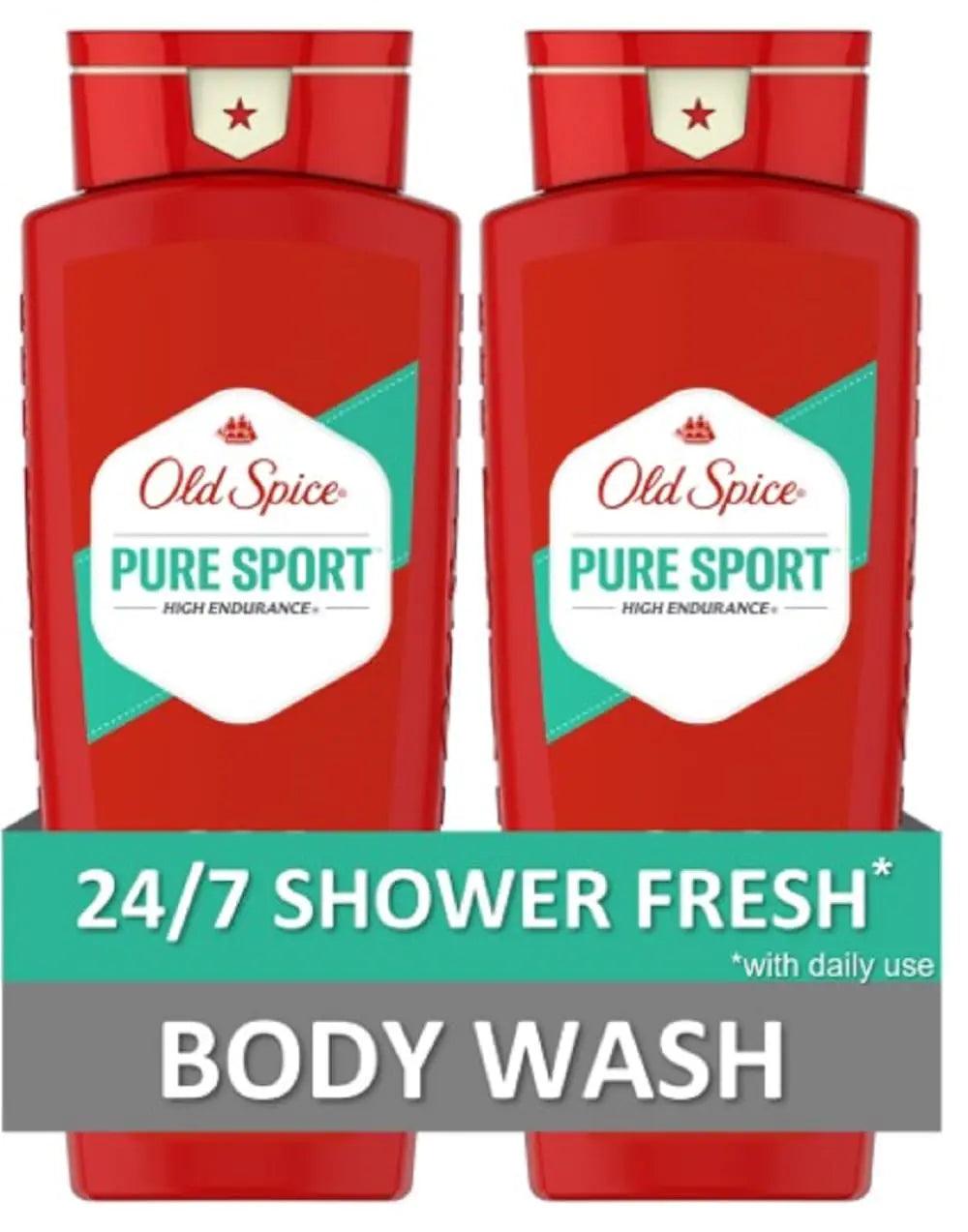 Old Spice High Endurance Body Wash for Men, Pure Sport Scent, 24 fl oz (Pack of 2) - Evallys.com # #