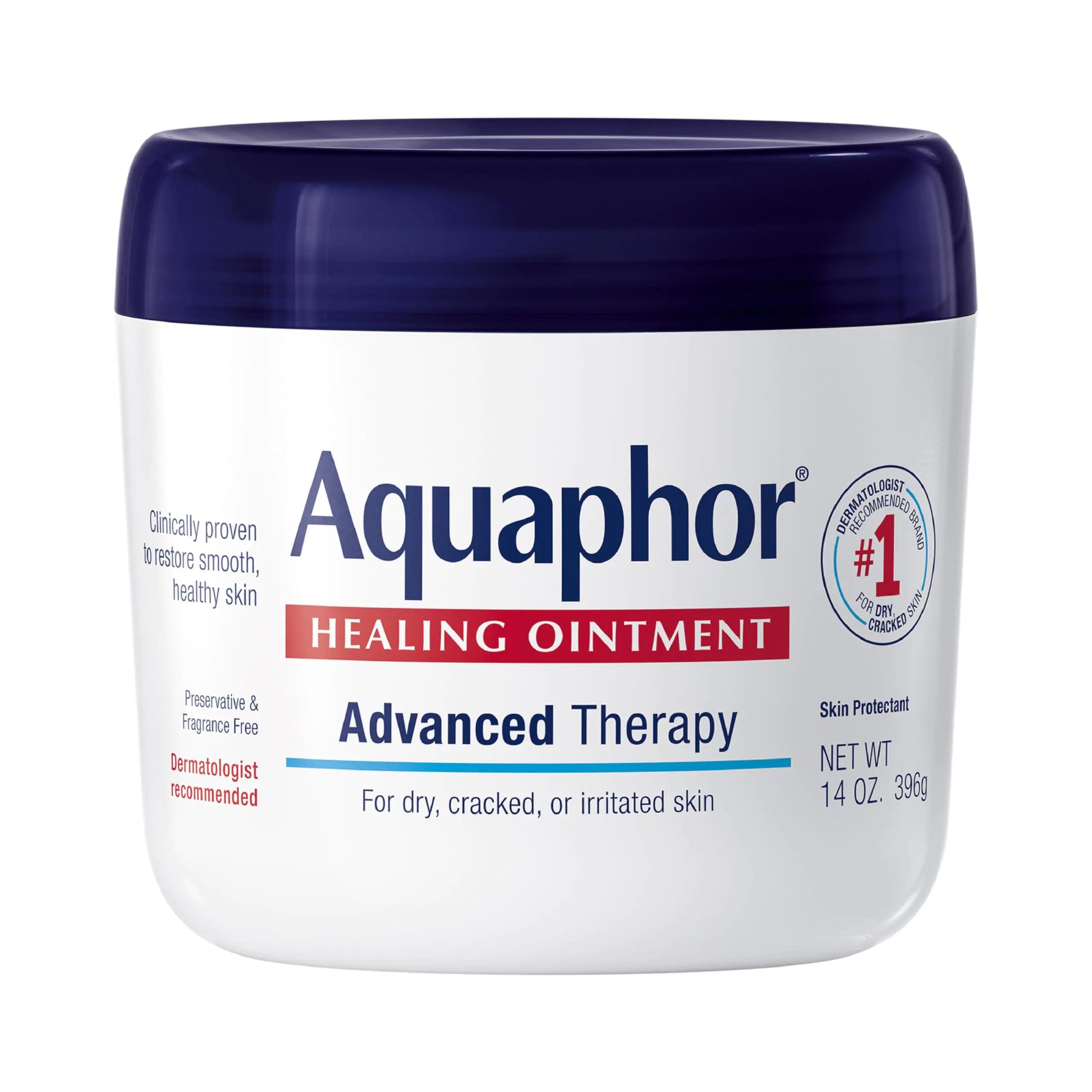 Aquaphor Healing Ointment, Advanced Therapy Skin Protectant, Dry Skin Body Moisturizer, Multi-Purpose Healing Ointment, for Dry, Cracked Skin & Minor Cuts & Burns, 14 Oz Jar - Evallys.com # #