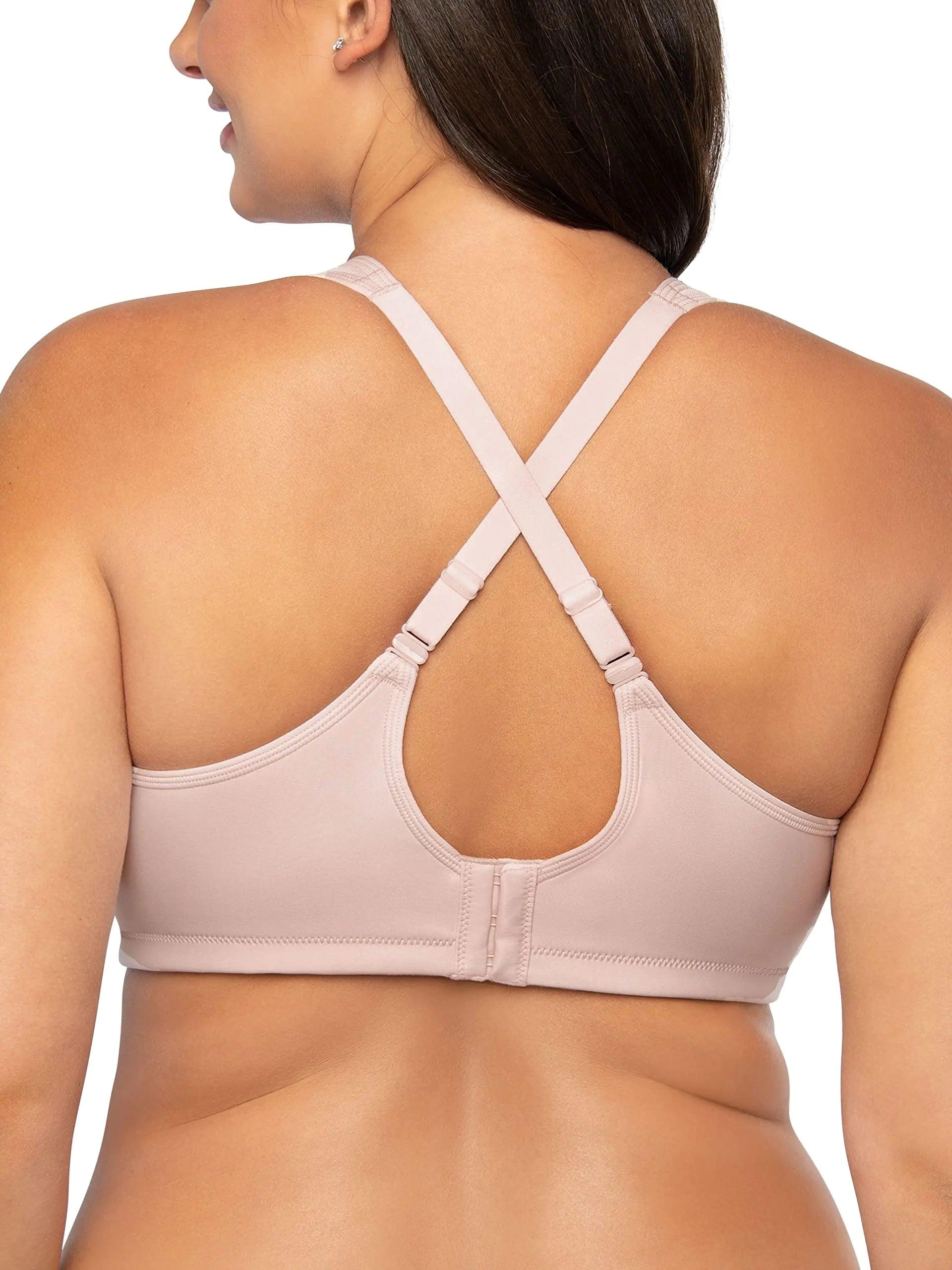 Vanity Fair Women's Medium Impact Sports Bras for Women, Breathable, Moisture Wicking, Padded Cups up to DDD Wireless 44DD Wireless - Quartz - Evallys.com