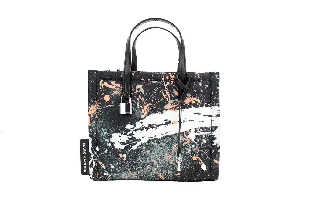 Marc Jacobs Mini Black Splatter Paint Nylon Crossbody Tote - Evallys.com # #