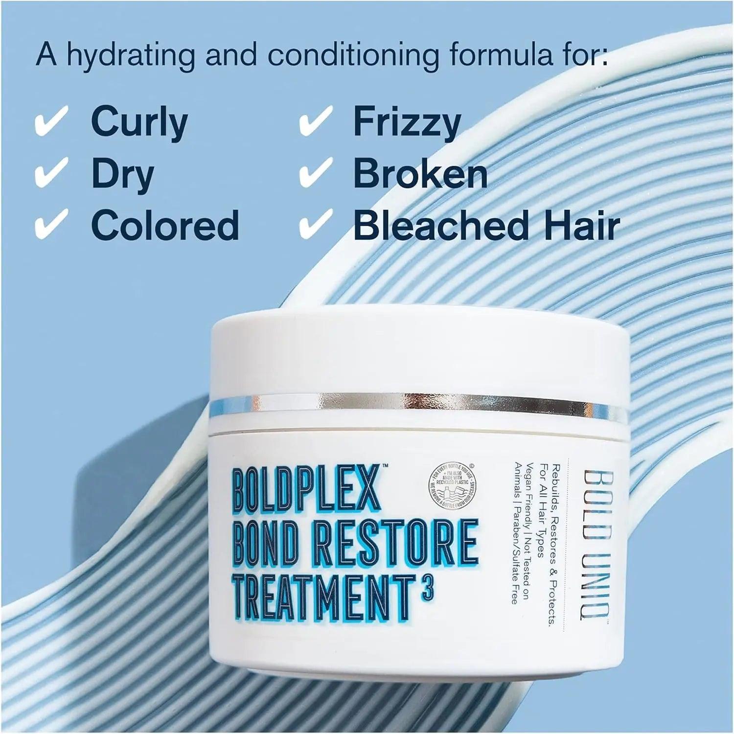 BoldPlex 3 Hair Mask - Deep Conditioner & Protein Treatment for Dry, Damaged Hair - Includes Rosemary Oil for Hair Growth - Repairs & Nourishes Curly, Bleached, or Frizzy Hair - 6.76 Fl Oz - Evallys.com # #