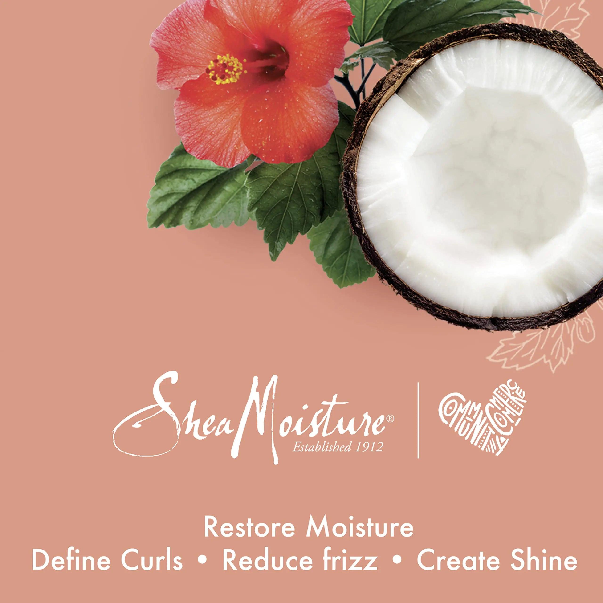 SheaMoisture Curl Enhancing Smoothie Hair Cream for Thick, Curly Hair Coconut and Hibiscus Sulfate Free and Paraben Free Curl Cream 20 oz - Evallys.com # #