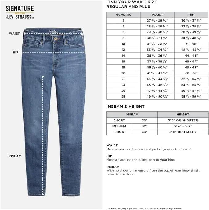 Signature by Levi Strauss & Co. Gold Women's Curvy Totally Shaping Straight Jeans (Available in Plus Size) 20 Tall Night Sky-waterless - Evallys.com # #