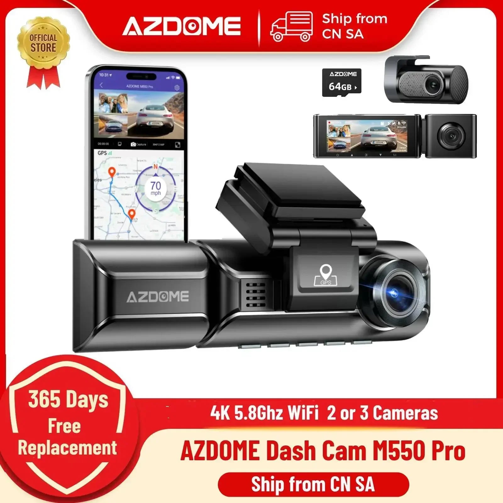 4K Dash Cam with GPS and WiFi

