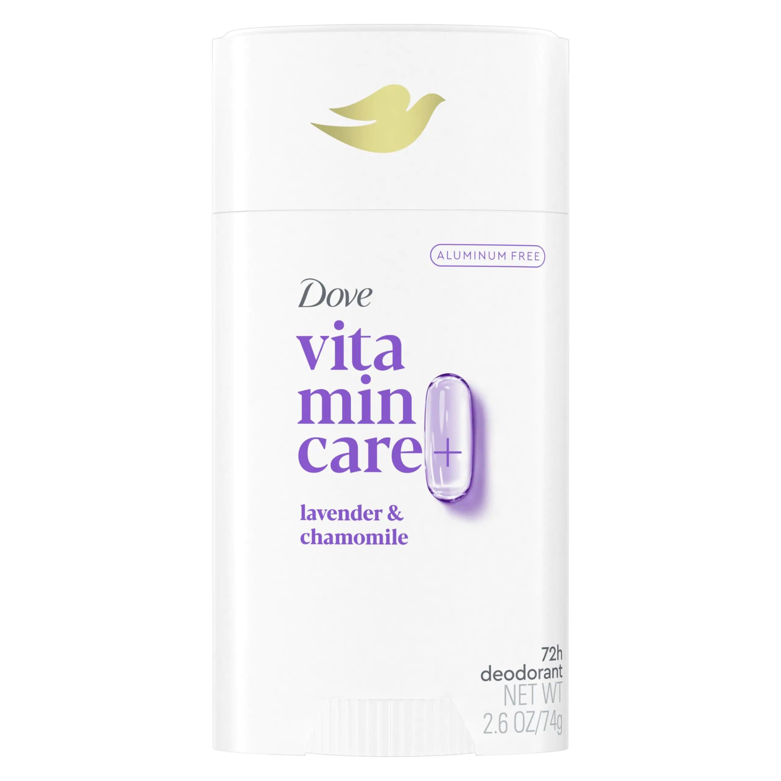 Dove VitaminCare+ Aluminum Free Deodorant Stick Lavender & Chamomile for 72H Odor Protection, Breathable Deodorant for Women 2.6 oz Lavender + Chamomile 2.6 Ounce (Pack of 1) - Evallys.com # #