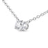 14K White Gold 1/2 Cttw Lab Grown Oval Shape Solitaire Diamond East West 18" Pendant Necklace (E-F Color, VS1-VS2 Clarity) - Evallys.com # #