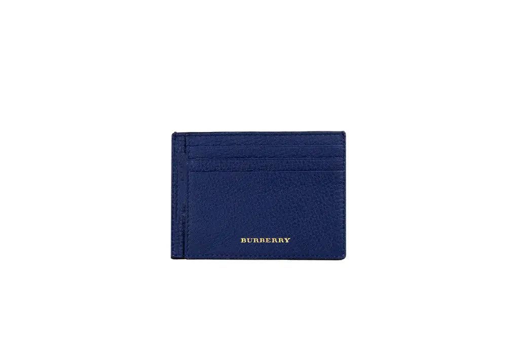 Burberry House Check Chase Blue Leather Money Card Case - Evallys.com # #