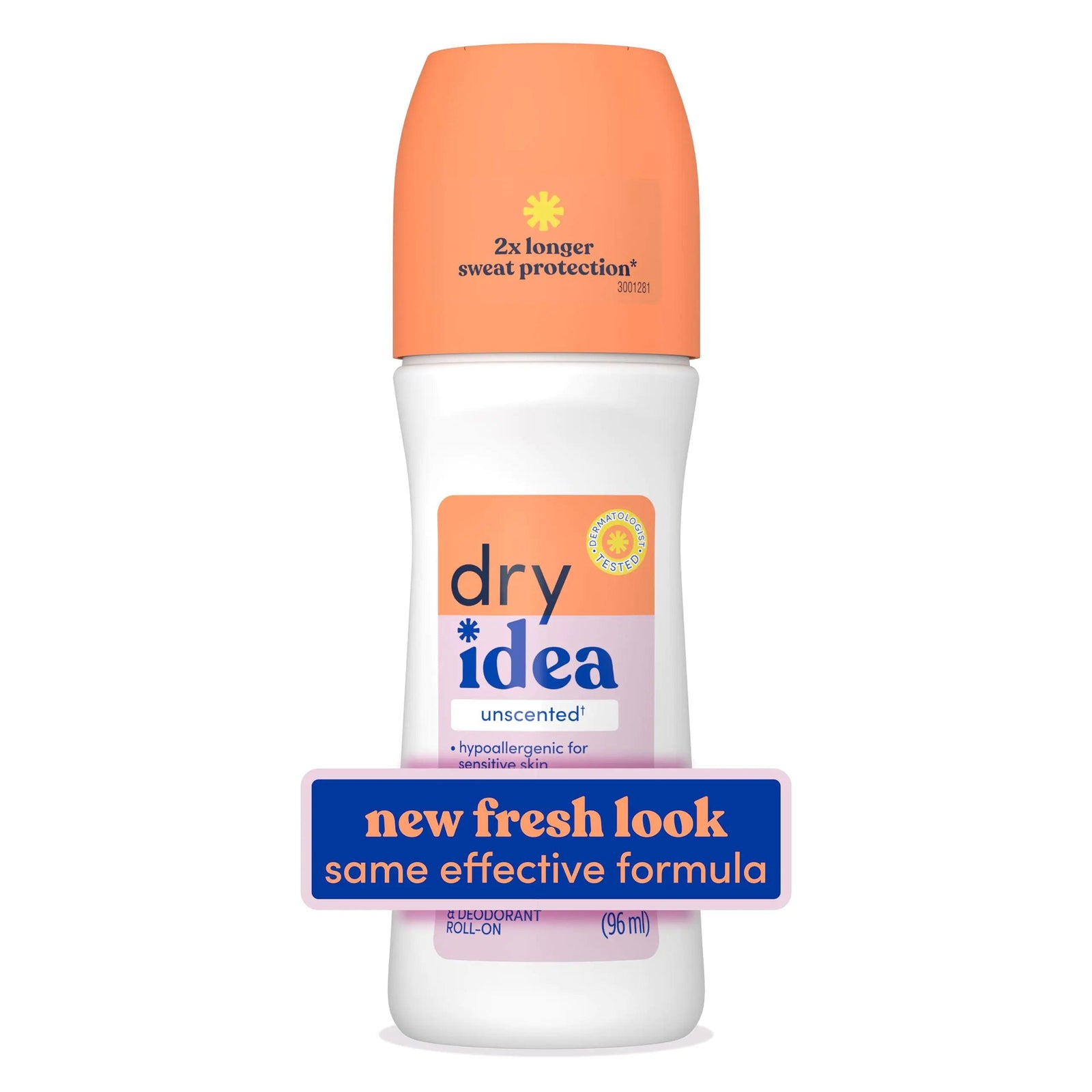 Dry Idea Roll-On Deodorant & Antiperspirant | 2X Longer Sweat Protection | 72-Hour Odor Protection | Unscented & Hypoallergenic for Sensitive Skin, 3.25 oz. 3.25 Fl Oz (Pack of 1) - Evallys.com # #