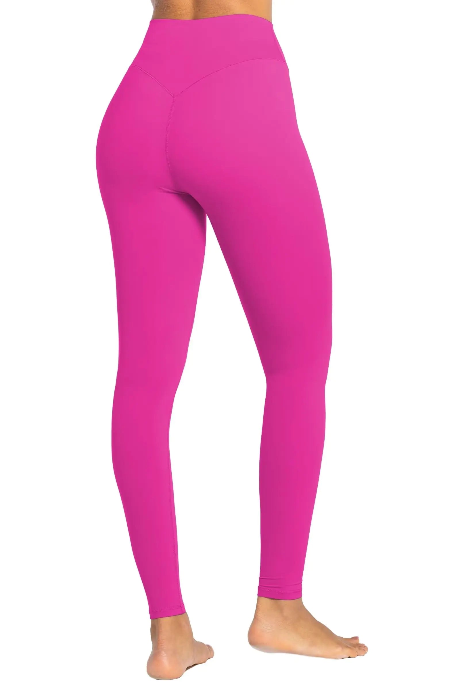 Sunzel Nunaked Workout Leggings for Women, Tummy Control Compression Workout Gym Yoga Pants, No Front Seam & High Waist 28" Inseam X-Large Sonic Pink - Evallys.com # #