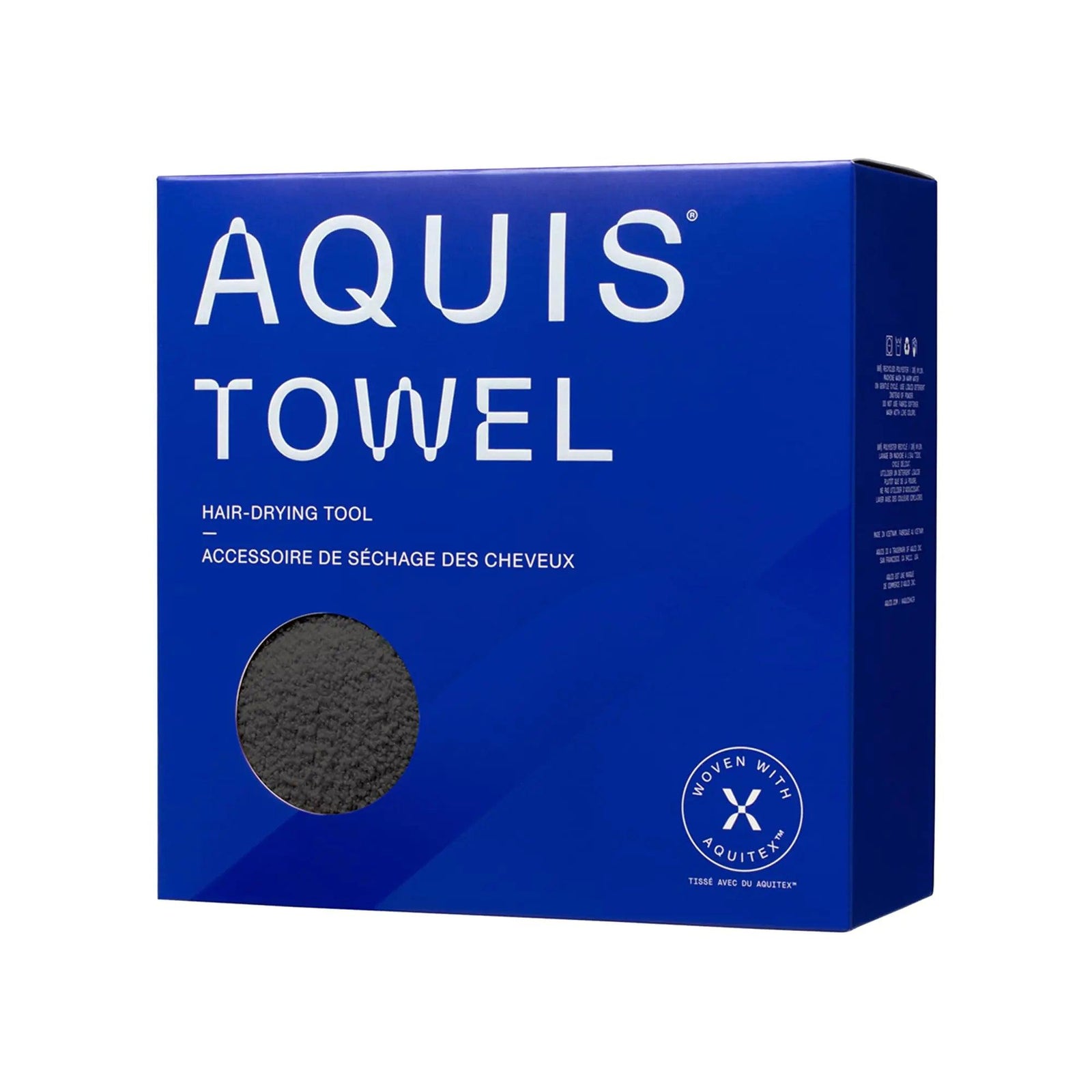 AQUIS Towel Hair-Drying Tool, Water-Wicking, Ultra-Absorbent Recycled Microfiber Storm - Evallys.com # #