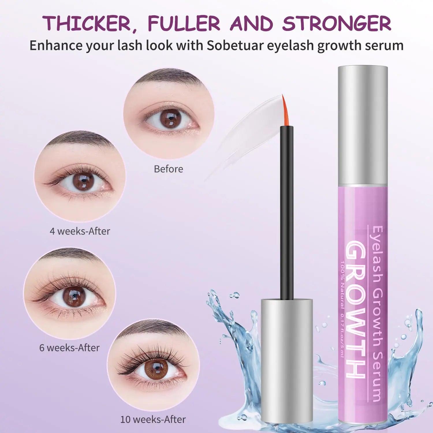 Advanced Eyelash Growth Serum with Natural Formula,Enhancement Lash Booster for Longer Fuller and Thicker Lash Enhancing Serum 5ml Pink - Evallys.com # #