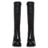 SOVANYOU Black Leather Boots Platform Boots for Women Square Toe Chunky Block Heeled Boots 7 Black-01 - Evallys.com # #