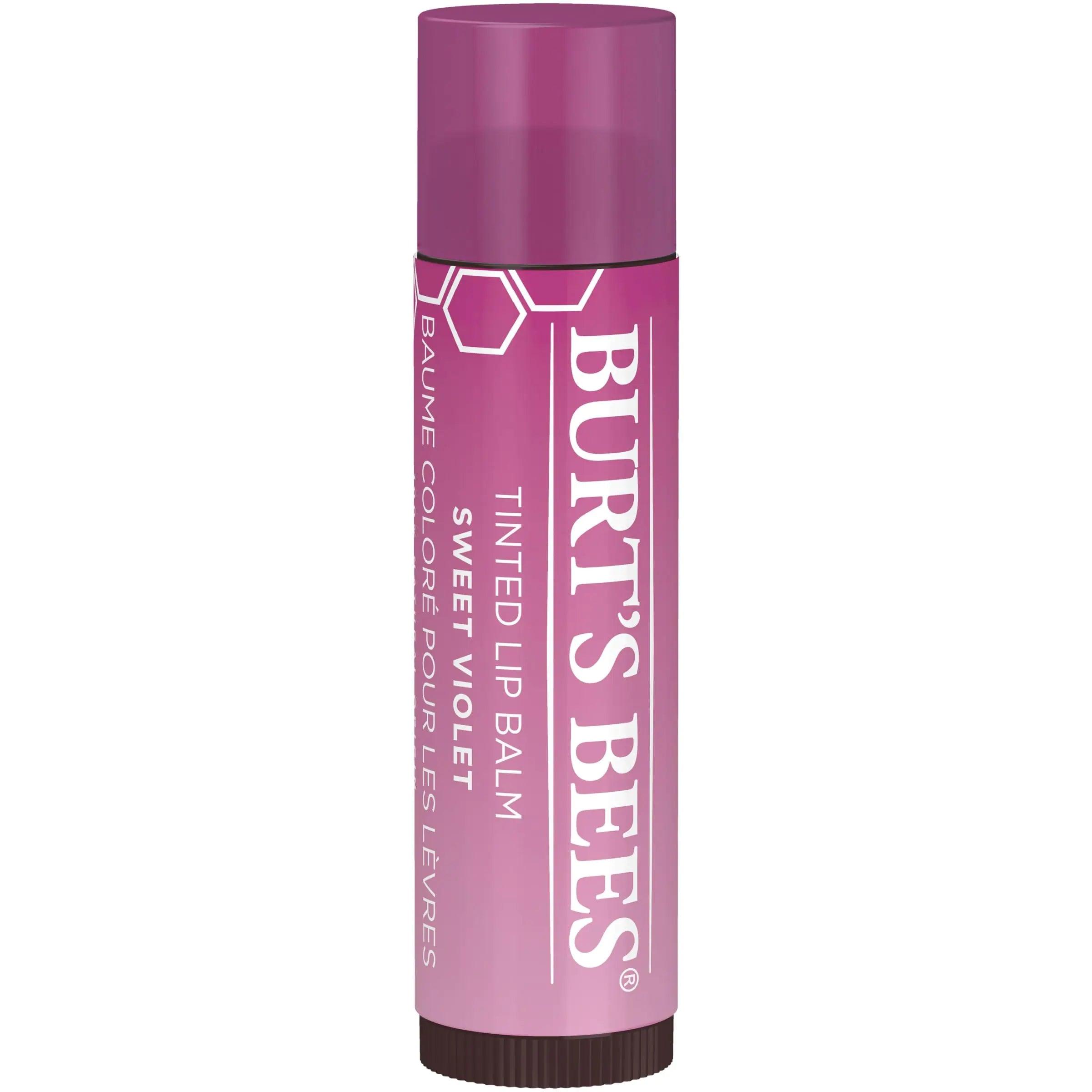 Burt's Bees Lip Tint Balm with Long Lasting 2 in 1 Duo Tinted Balm Formula, Color Infused with Deeply Hydrating Shea Butter for a Natural Looking Buildable Finish, Sweet Violet (2-Pack) - Evallys.com # #