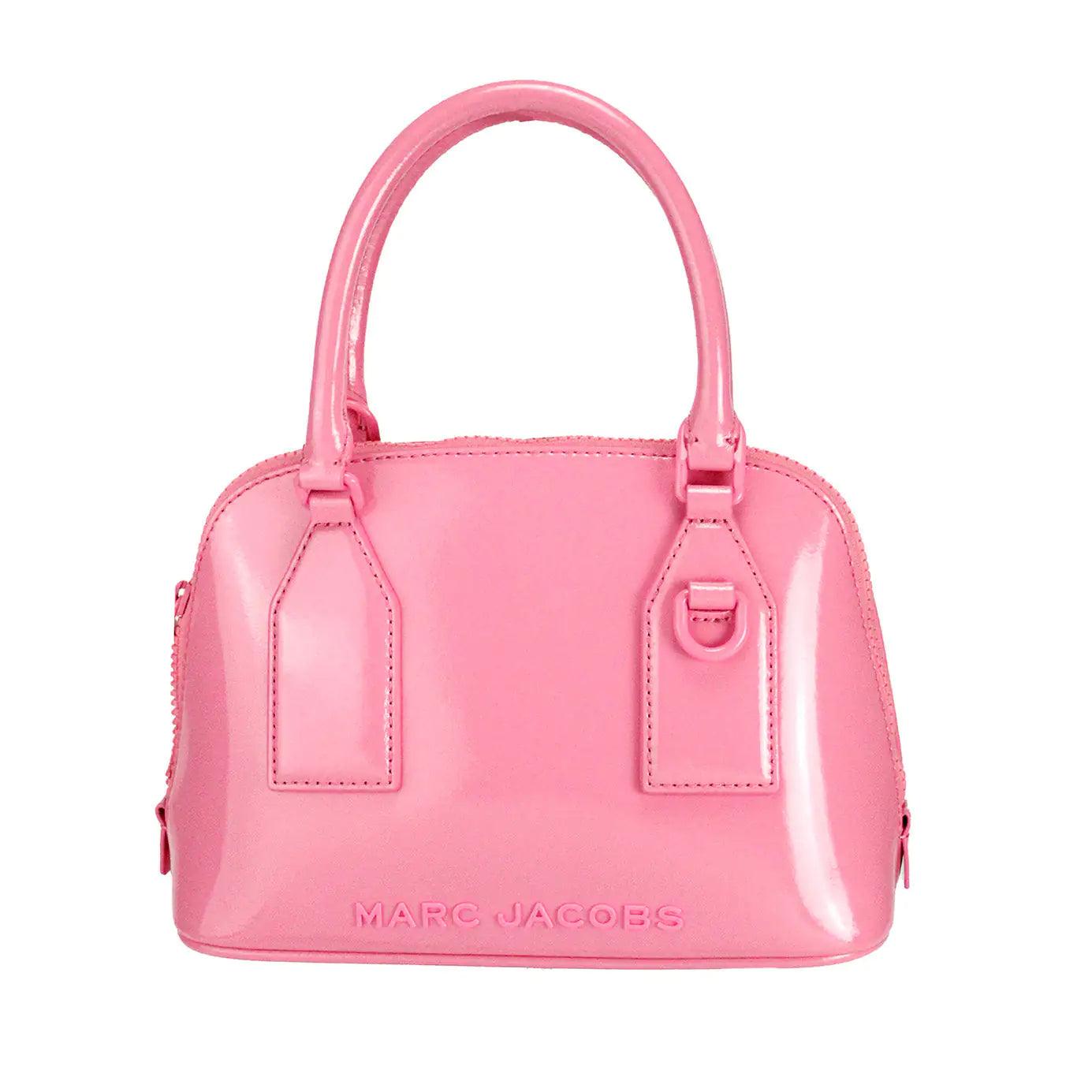 Marc Jacobs Small Candy Pink Patent Dome Satchel Crossbody Bag - Evallys.com # #