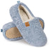 EverFoams Women’s Soft Curly Full Slippers Memory Foam Lightweight House Shoes Cozy Loafer with Polar Fleece Lining 5-6 Light Blue - Evallys.com # #