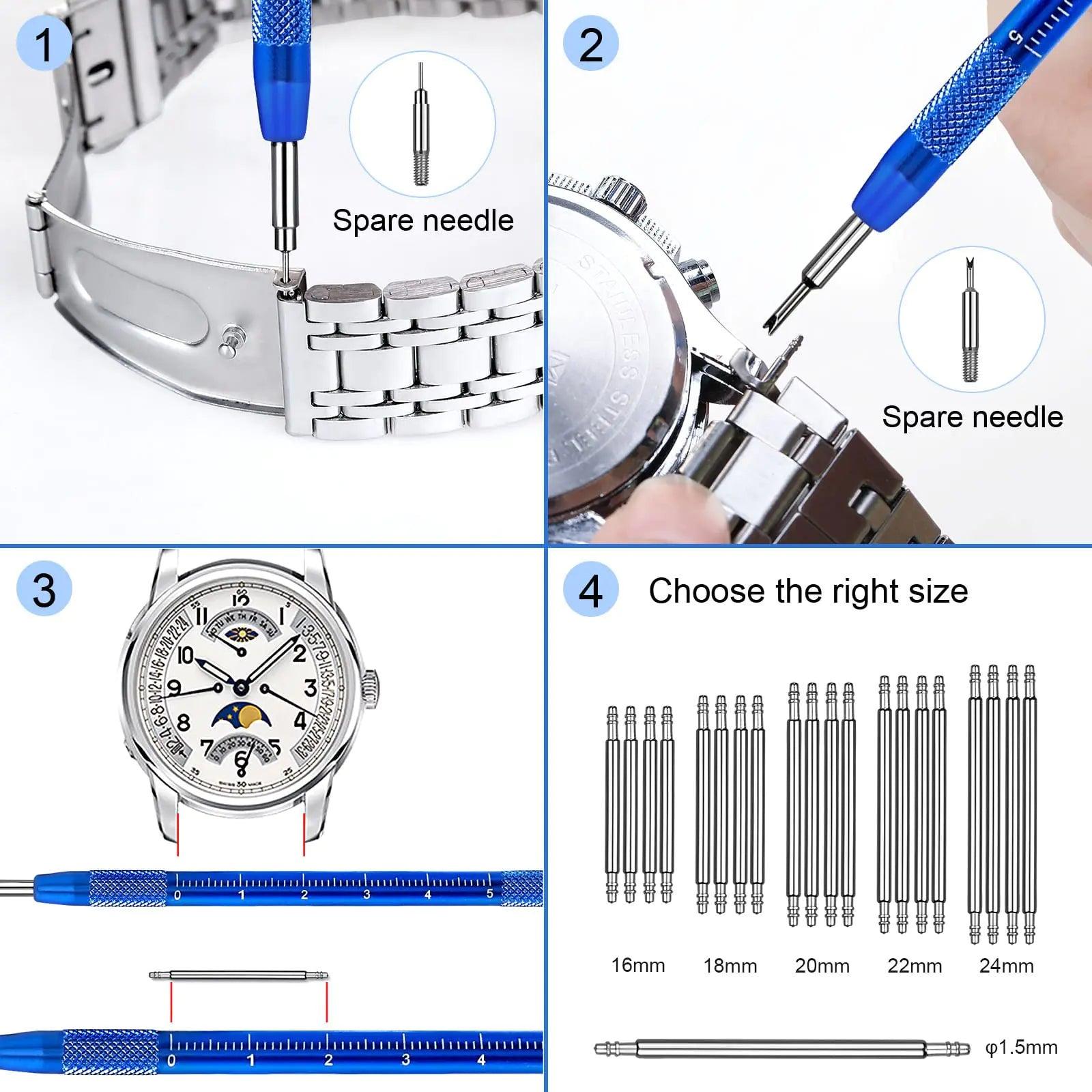 JOREST Watch Repair Kit, for Watch Battery Replacement & Watch Link Removal and Resizing & Watch Opener, Watch Repair Screwdriver Set, Watch Wrench Back Remover, Watch Cleaning, Spring Bar Tool - Evallys.com # #