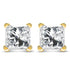 IGI Certified 14k Yellow Gold 4-Prong Set Princess-Cut Solitaire Diamond Push Back Stud Earrings (L-M Color, I1-I2 Clarity) - Evallys.com # #