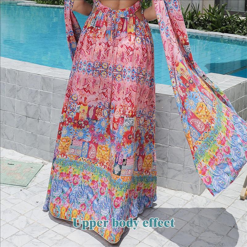 Women's Floral Style Large Hem Dress - Evallys.com # #