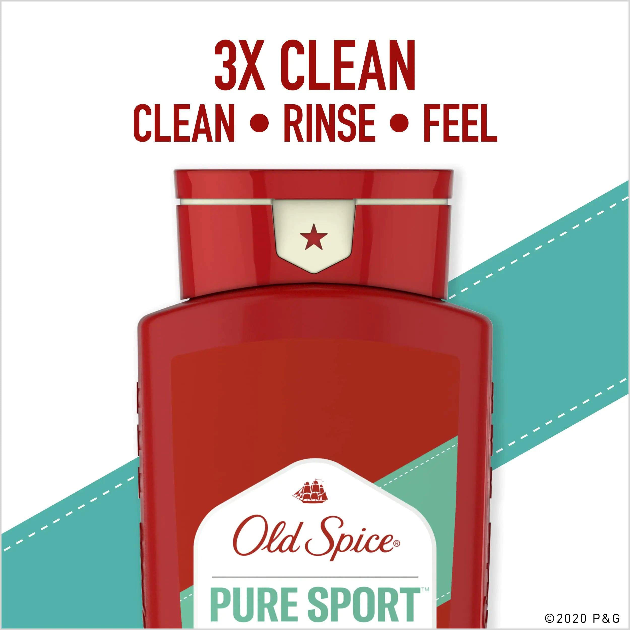 Old Spice High Endurance Body Wash for Men, Pure Sport Scent, 24 fl oz (Pack of 2) - Evallys.com # #