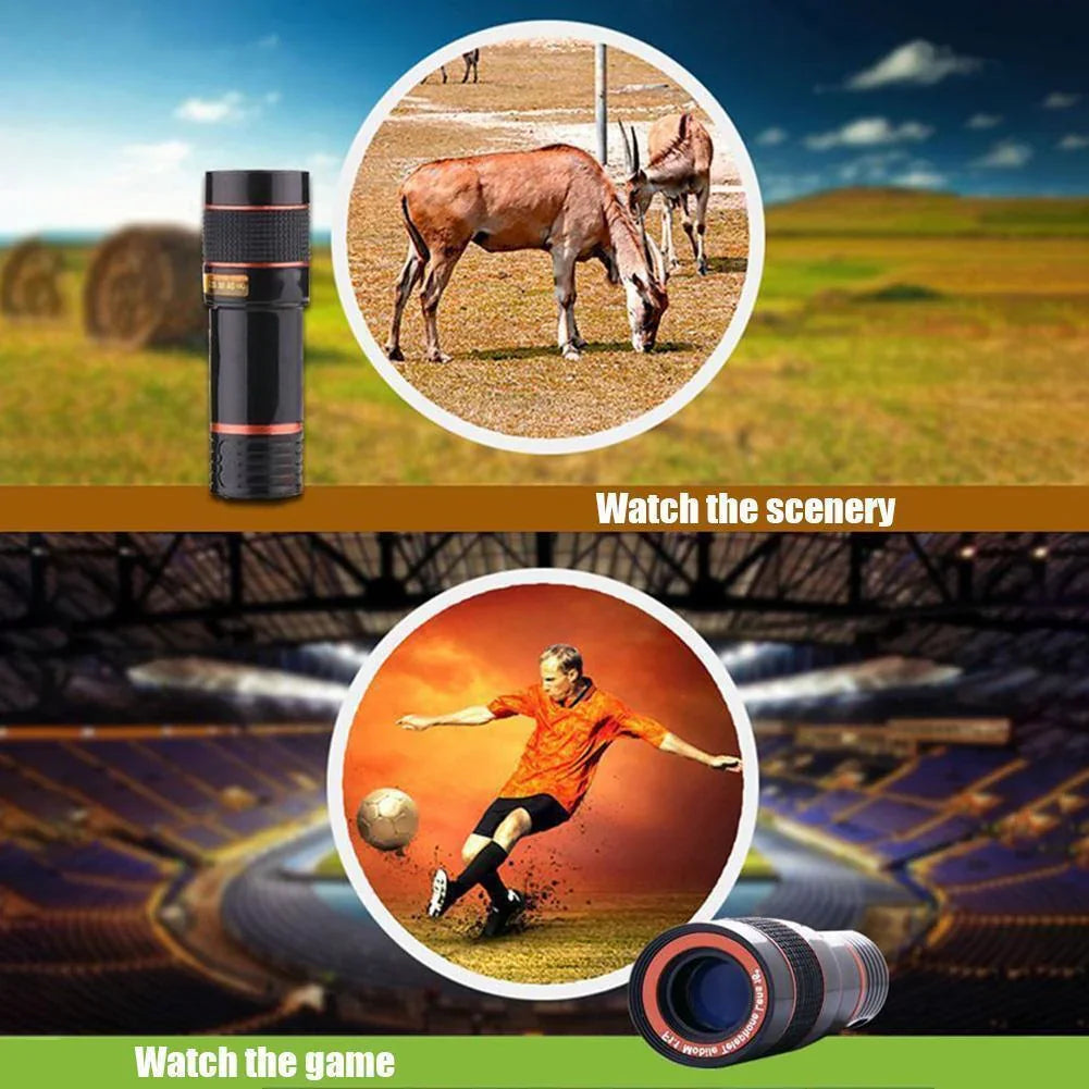HD 8X Clip On Optical Zoom Telescope Camera Lens For Universal Mobile Cell Phone - Evallys.com