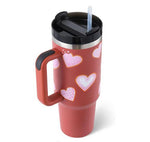 40 Oz Tumbler With Handle Straw Insulated, Stainless Steel Spill Proof Vacuum Coffee Cup Tumbler With Lid Tapered Mug Gifts For Valentine Lover Suitable For Car Gym Office Travel - Evallys.com # #