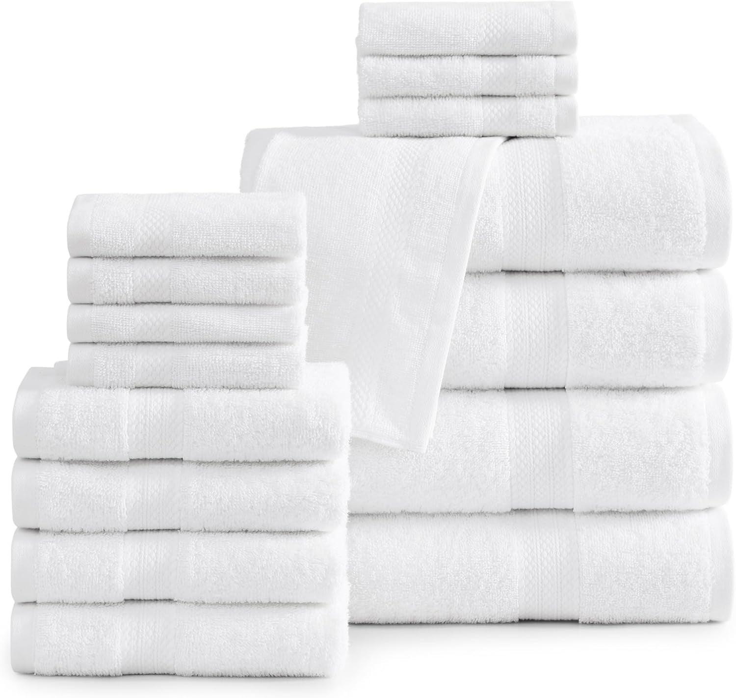 LANE LINEN 16 Piece Bath Towels - Black Towels - 100% Cotton Towels for Bathroom, Luxury Bath Towels, Highly Absorbent Bathroom Towel Set, 4 Bath Towels, 4 Hand Towels, 8 Wash Cloths - Black - Evallys.com # #